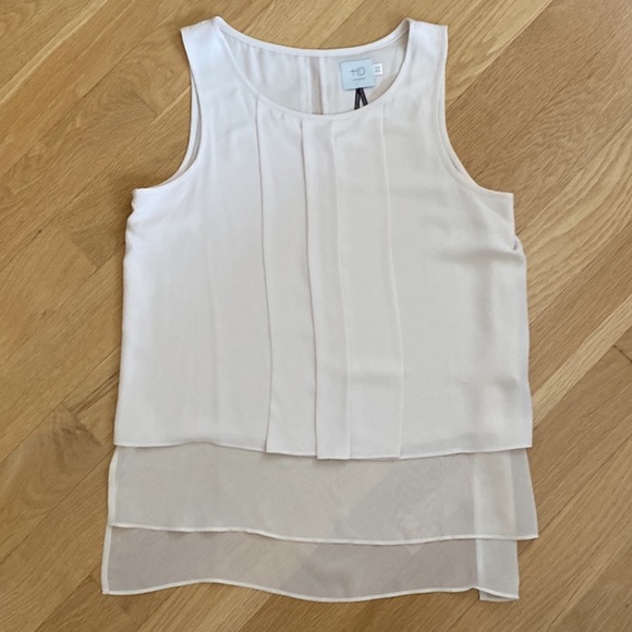 Anthropologie HD in Paris Sleeveless Ivory Blouse.  Double Layered. Like New! - Picture 6 of 11